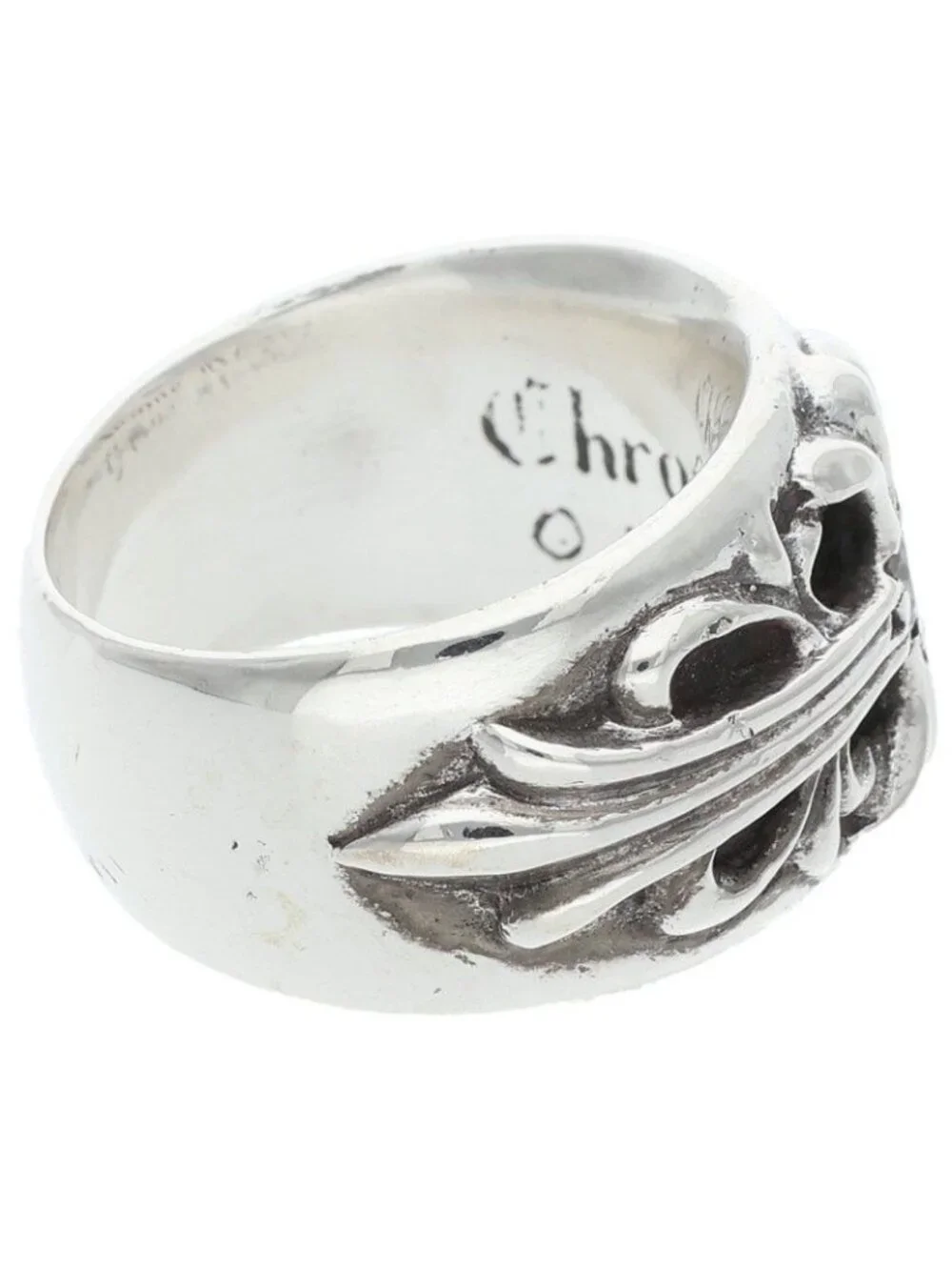 Chrome Hearts Flrl Crs Floral Cross Silver Ring